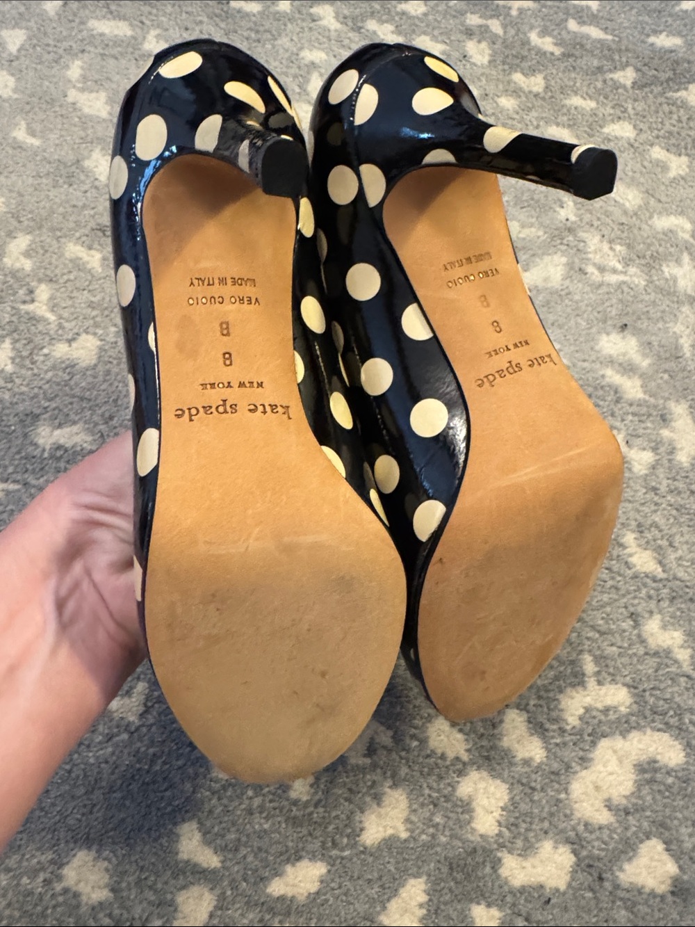 kate spade Black and Cream Polka Dot Pumps, 8 - Picture 3 of 3
